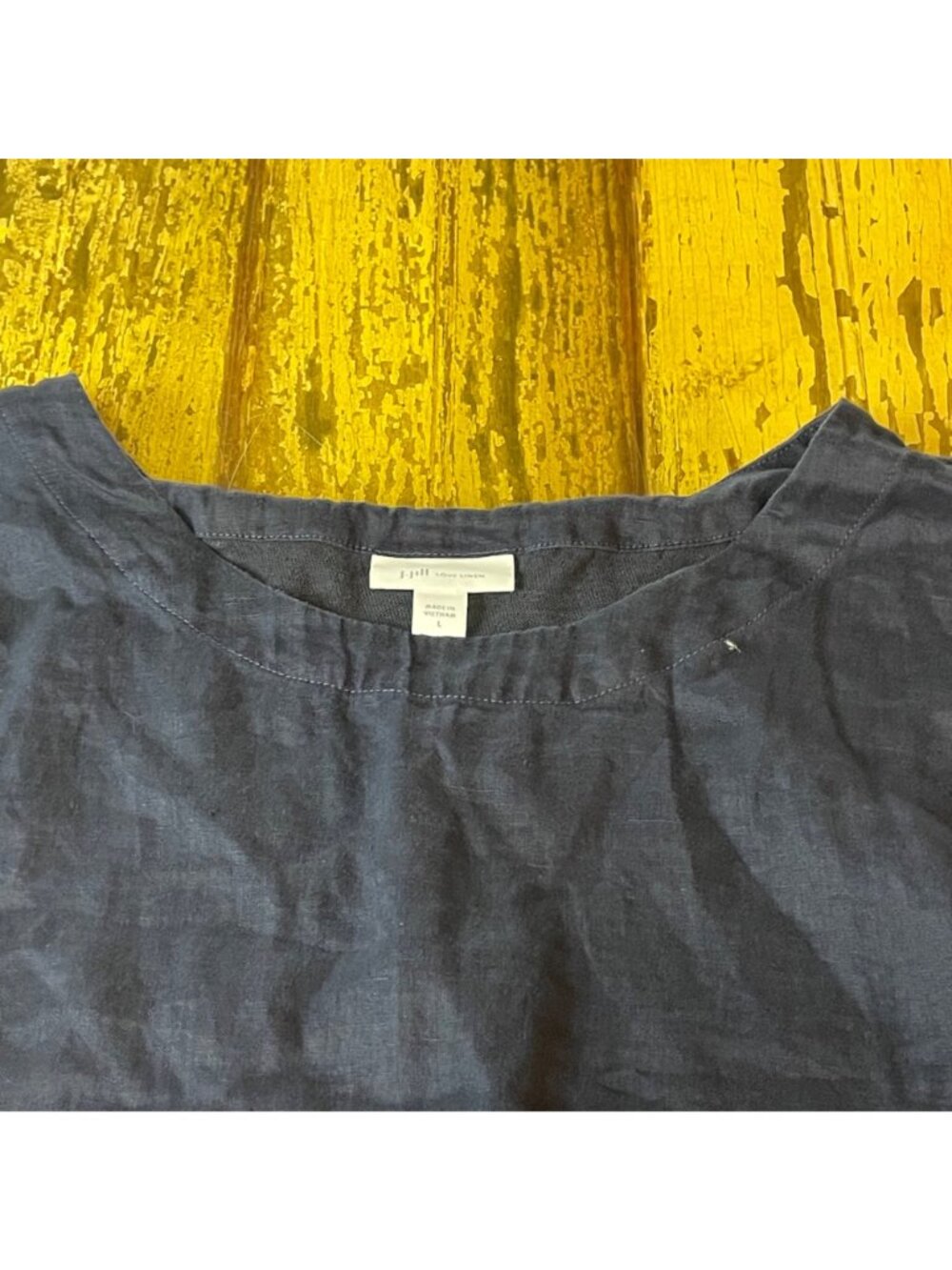 J. Jill Love Linen Basic T-Shirt Top Sz LG Coastal Minimalist Capsule - Picture 3 of 5